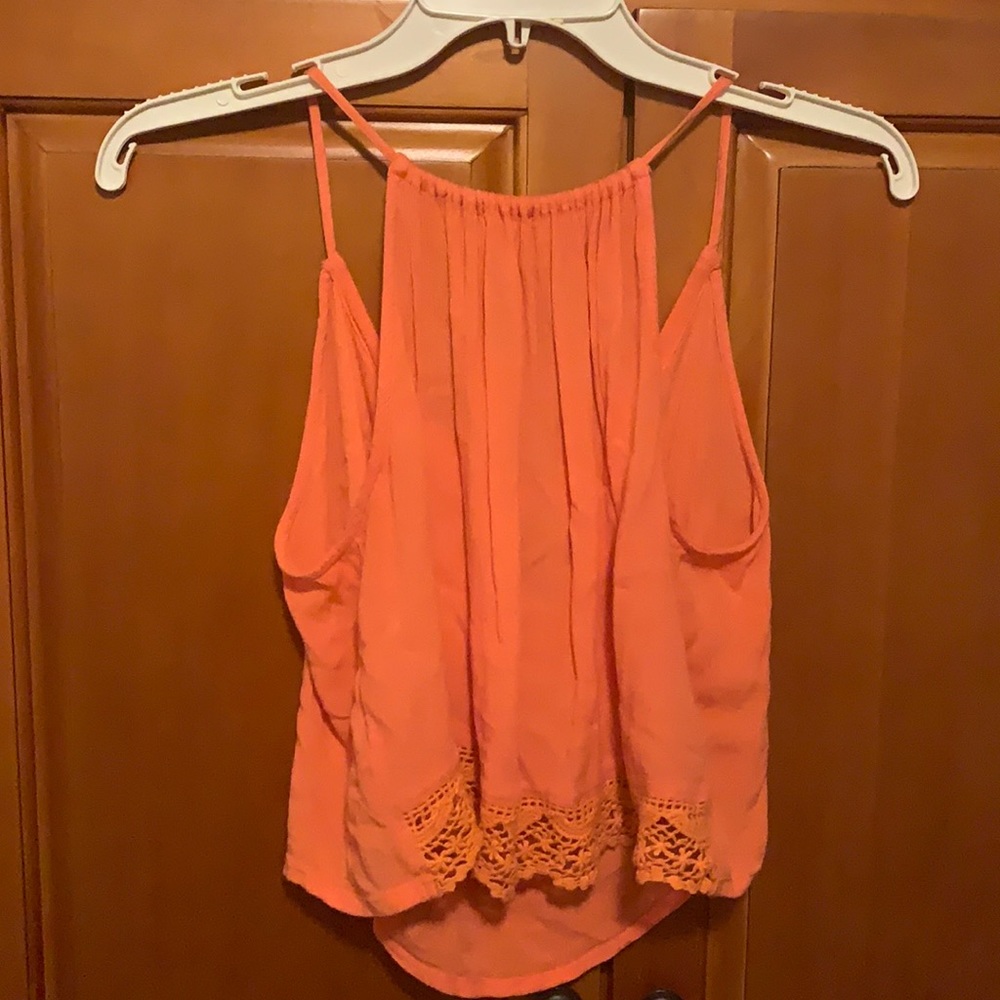 Orange H&M lace detail crop top. H&M Divided